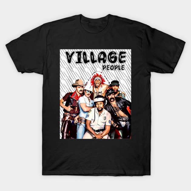 Retro Style Village People Band T-Shirt by ArtGaul
